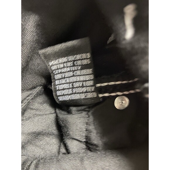 Telepatia  Wide Leg Cargo Jeans Juniors 9/29  Black White Stitch Pockets Hip Hop - Picture 5 of 8